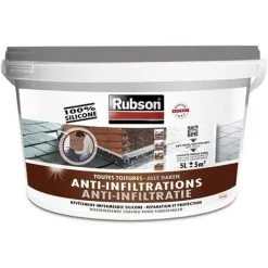 RUBSON Revêtement D'étanchéité Anti-fuites Toutes Toitures 5kg | Couleur: Gris - Gris