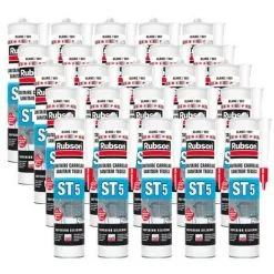 25x Cartouches Pro ST5 Mastic Sanitaire (coloris: Blanc, Noir, Gris Ou Beige) RUBSON - Couleur: Blanc