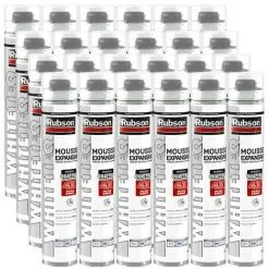 24x Mousse Expansive 750ml WhiteTeq Isolation Thermique Et Phonique Rubson