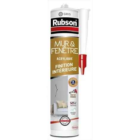 Rubson Mastic D'étanchéité Mur Intérieur RUBSON Finition 280 Ml Gris