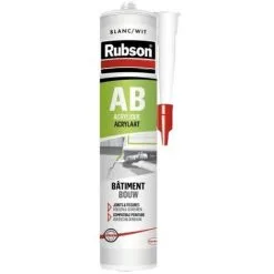 RUBSON Mastic Acryliques AB Bâtiment En Phase Aqueuse Coloris Blanc Carton De 25 Cartouches - Blanc