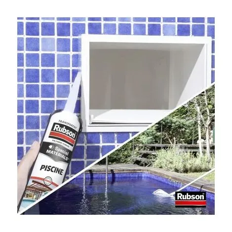 Rubson Mastic Special Materials Piscine Transparent, Mastic étanche Pour Piscine Et Entourage, Mastic Colle Pour Réparation Temporaire Même Sous L'eau, Cartouche 280 Ml – Image 3