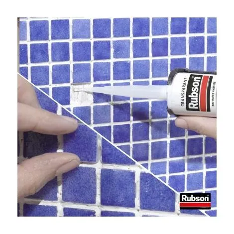 Rubson Mastic Special Materials Piscine Transparent, Mastic étanche Pour Piscine Et Entourage, Mastic Colle Pour Réparation Temporaire Même Sous L'eau, Cartouche 280 Ml – Image 4