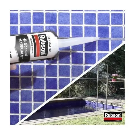 Rubson Mastic Special Materials Piscine Transparent, Mastic étanche Pour Piscine Et Entourage, Mastic Colle Pour Réparation Temporaire Même Sous L'eau, Cartouche 280 Ml – Image 5