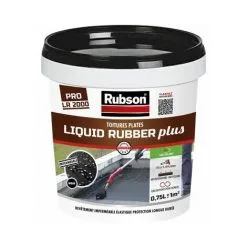 RUBSON Liquid Rubber Plus, Revêtement D'étanchéité Toutes Toitures , Imperméabilisant Toitures, Coloris Gris, Pot 0.75l