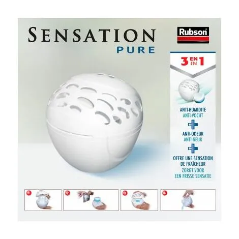 Rubson Absorbeur D'Humidité Sensation Pure, Déshumidificateur Discret Pour Petites Pièces De 10m², Absorbeur Anti-odeur & Anti-moisissures, 1 Appareil + 1 Recharge Neutre De 300 G – Image 2