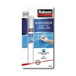 Rubson Blanchisseur Joints De Carrelage, Stylo Blanchissant Pour Joints De Carrelage, Facile à Appliquer, Blanchit Et Corrige Les Défauts Joint Blanc Résistant Aux Moisissures, 7 Ml