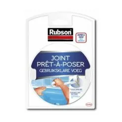 RUBSON Joint Prêt à Poser , Joint Auto-adhésif Blanc Pour Raccordement Lavabo, Douche, Baignoire -Rouleau 12mmx3.5m