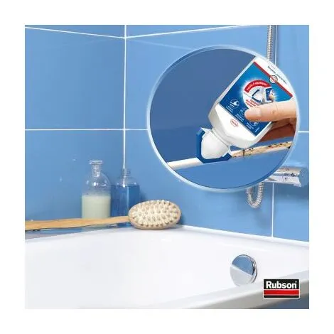 Rubson RE-NEW (1 X 80ml), Mastic Sanitaire Blanc à Base De Silicone, S'applique Sur Le Joint Déjà Existant, Mastic étanche & Anti-moisissures – Image 3