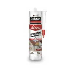 Rubson Mastic Maison Acrylique Murs & Fenêtres, Mastic Acrylique Couleur Acajou Pour Intérieur & Extérieur, Comble Fissure, Joint Porte Et Fenêtre, 280 Ml