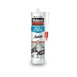 Rubson Mastic Bain & Cuisine Couleur Ardoise, Joint Silicone Multi-matériaux Renforcé En Antifongiques, Mastic Sanitaire Coloré, Souple & étanche, 280 Ml