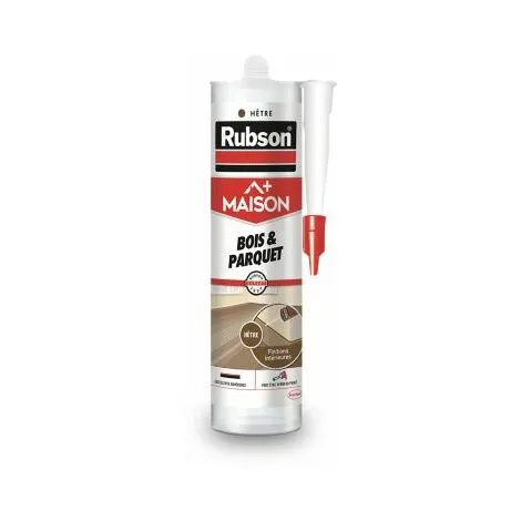 Rubson Maison Mastic Bois & Parquet Couleur Hêtre, Mastic Acrylique Pour Tous Supports Bois Et Maçonnerie, Joints Pour Intérieur Et Extérieur, 280 Ml