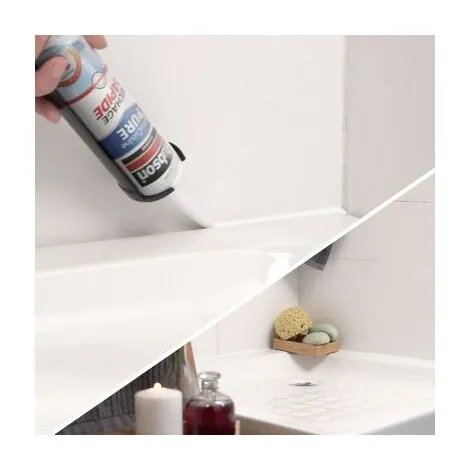 Rubson Mastic Bain & Cuisine Séchage Rapide, Joint Silicone Longue Durée Résistant Aux Moisissures, Mastic Sanitaire étanche Facile Dutilisation Séchage En 2h, Blanc, 280 Ml – Image 4