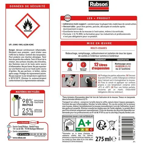 Rubson Mousse Expansive Multi Usages Lot De 2 – Image 3
