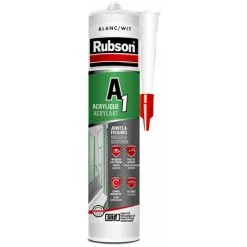 RUBSON Mastic Acrylique A1 Blanc Cartouche De 300 Ml Joint+fissure Façade Blanc - 300ml