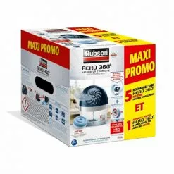 RUBSON MAXI PROMO Absorbeur D'Humidité Aéro 360° 20m² Et Sa Recharge Tabs NEUTRE + 5 Recharges Tabs NEUTRE Aéro 360°